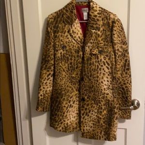 Chico’s animal print car coat